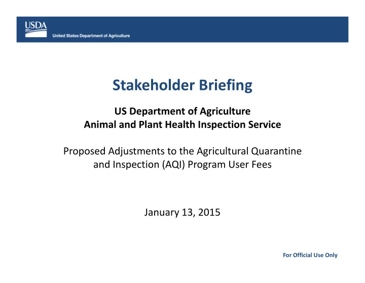 stakeholder briefing