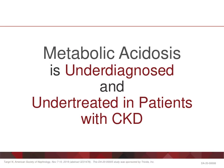 metabolic acidosis