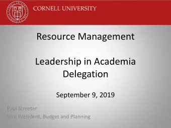 Delegation  September 9, 2019  Paul Streeter  Vice President, Budget and Planning  1  Fiscal Year