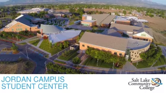STUDENT CENTER  SLCC MASTER PLAN    Jordan Campus Student Center  approved by Utah Board of