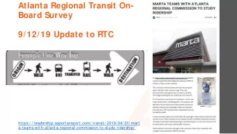 Atlanta Regional Transit On-  Board Survey  9/12/19 Update to RTC  https:/ /