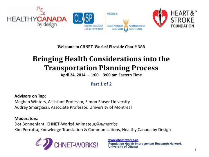 bringing health considerations into the transportation