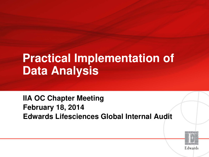 practical implementation of data analysis