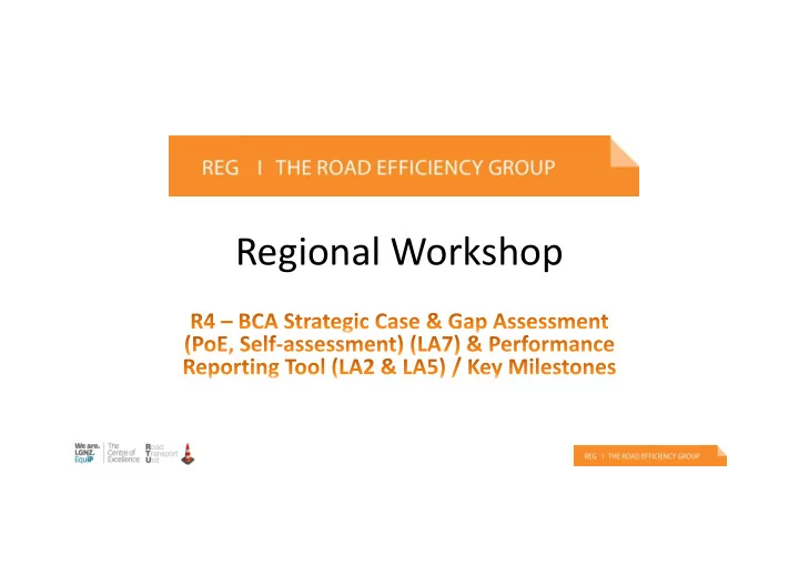 regional workshop workshop purpose
