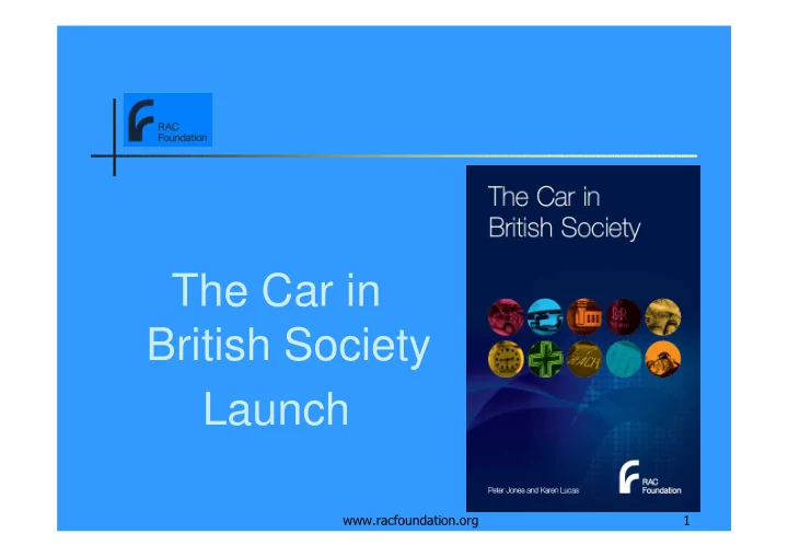 the car in british society launch