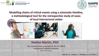 Nadine Martin, PhD Oral communication presented for the 23 rd World  Conference in Health Promotion