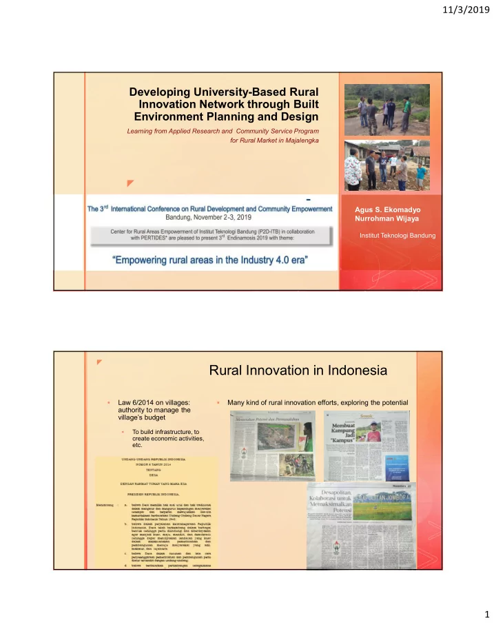 rural innovation in indonesia