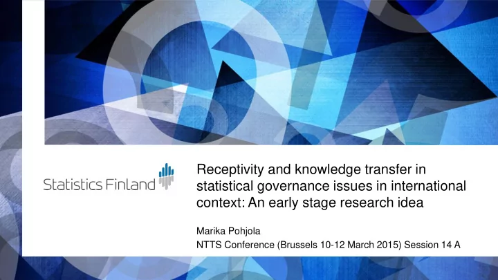 receptivity and knowledge transfer in statistical