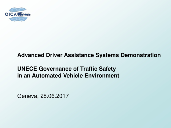 unece governance of traffic safety