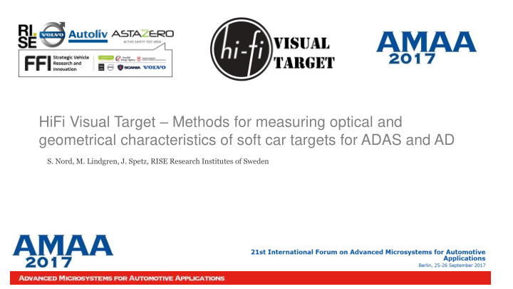 geometrical characteristics of soft car targets for adas