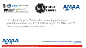 geometrical characteristics of soft car targets for ADAS and AD  S. Nord, M. Lindgren, J. Spetz,