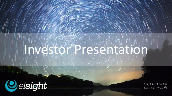 investor presentation disclaimer