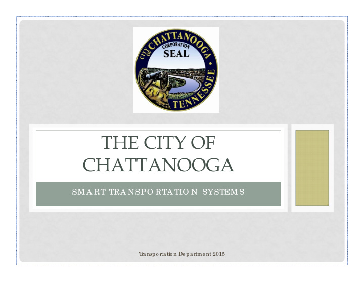 the city of chattanooga