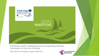 Preliminary traffic modelling features incorporating real-time  information for the city of Nicosia