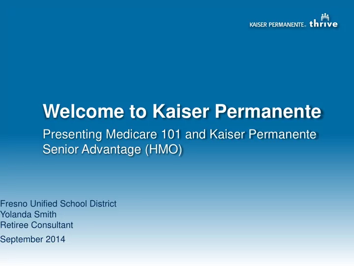 welcome to kaiser permanente