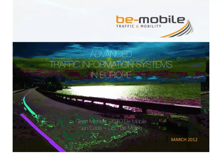 advanced traffic information systems in europe company