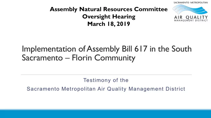 implementation of assembly bill 617 in the south