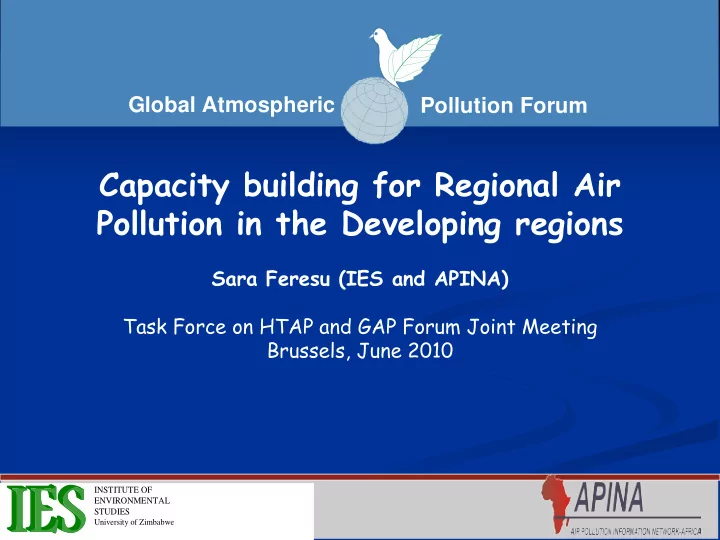 capacity building for regional air pollution in the
