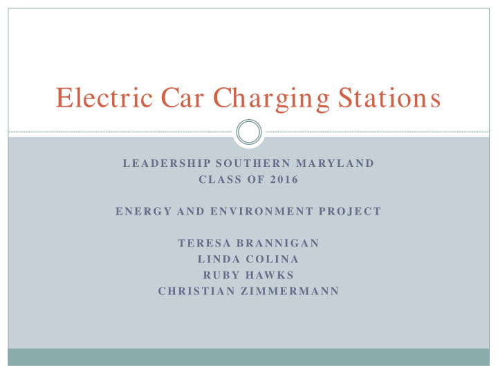 electric car charging stations