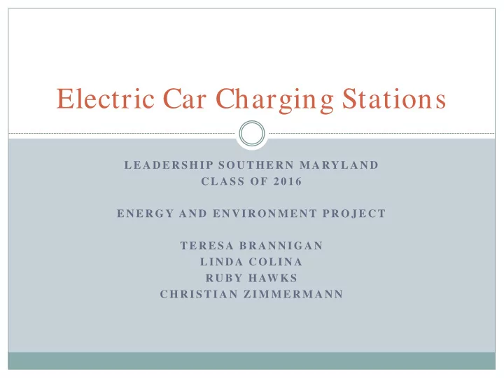 electric car charging stations