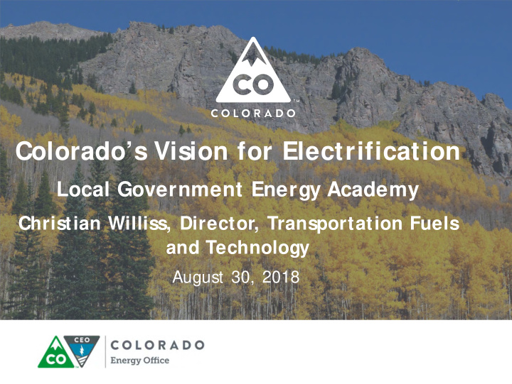 colorado s vision for electrification