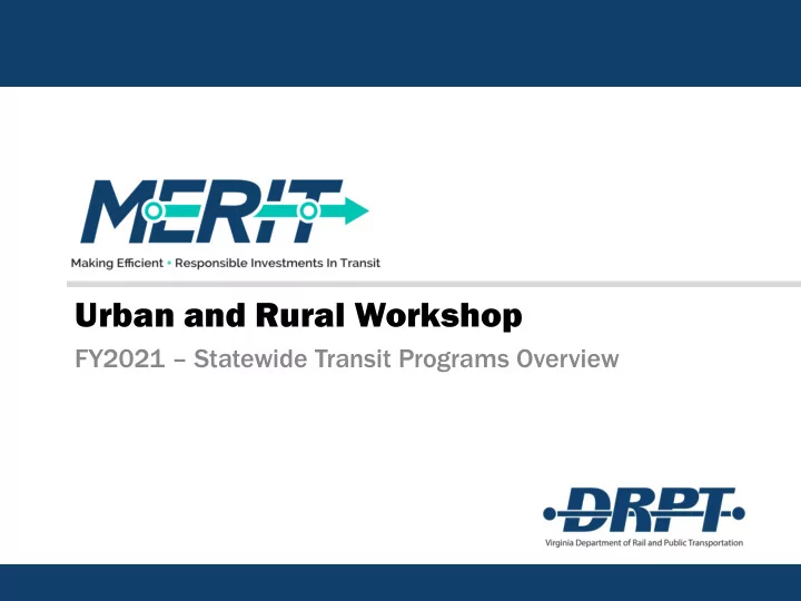 urban and rural workshop