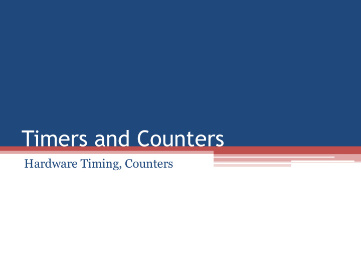 timers and counters