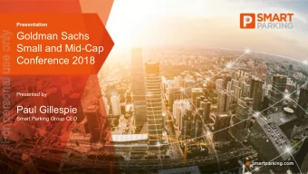 For personal use only  Goldman Sachs  Small and Mid-Cap  Conference 2018  Presented by  Paul