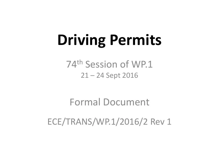 driving permits