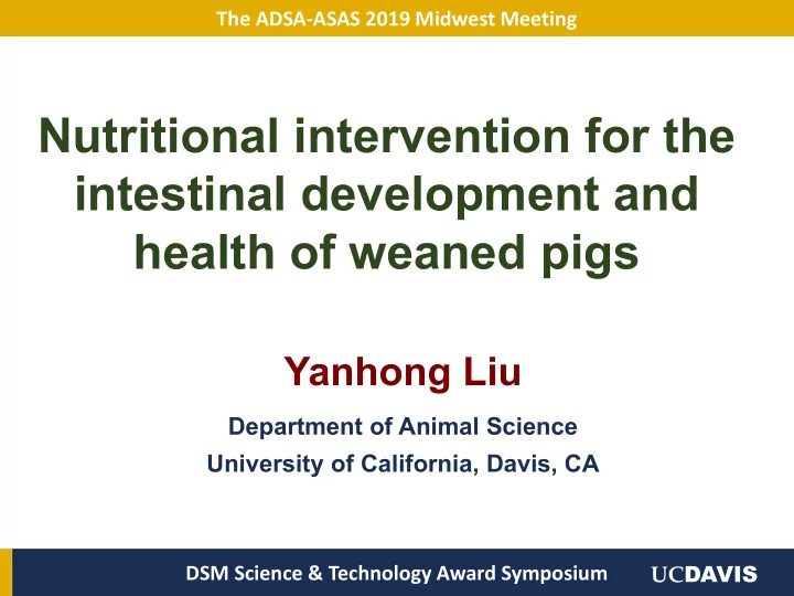 nutritional intervention for the intestinal development
