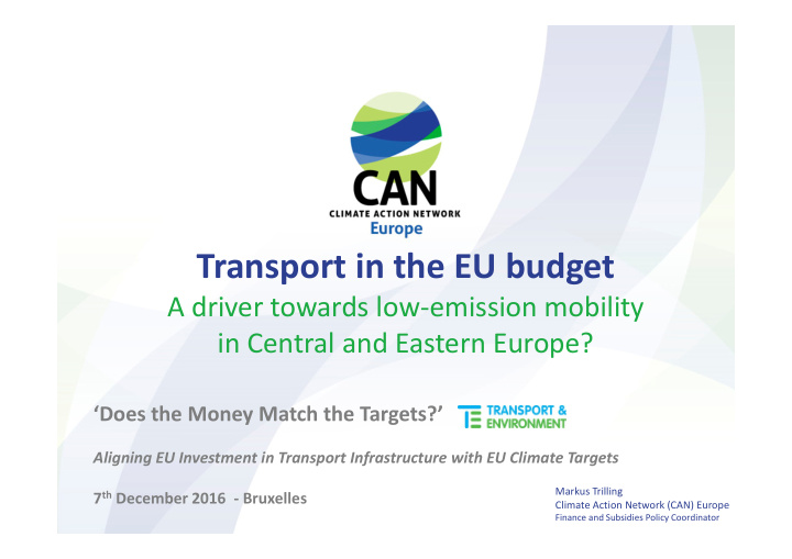 transport in the eu budget