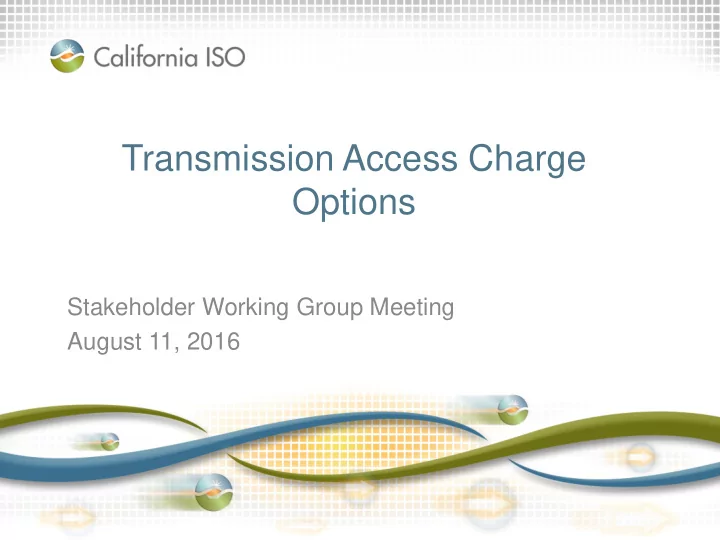 transmission access charge options