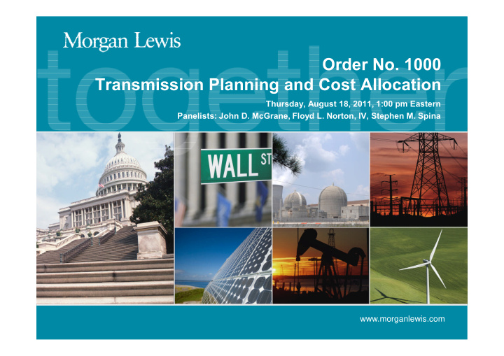 order no 1000 transmission planning and cost allocation