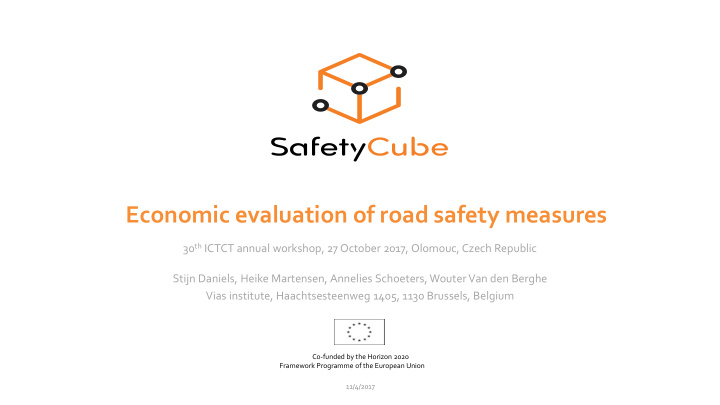 economic evaluation of road safety measures