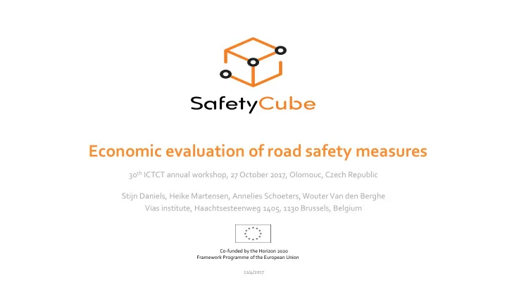 economic evaluation of road safety measures