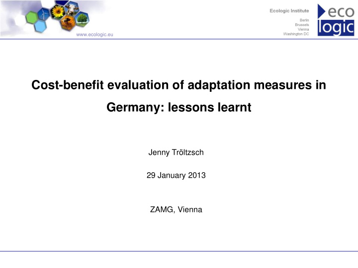 cost benefit evaluation of adaptation measures in germany