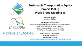 Sustainable Transportation Equity  Project (STEP)  Work Group Meeting #3  December 10, 2019  3:00