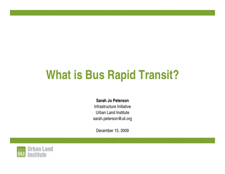 what is bus rapid transit what is bus rapid transit