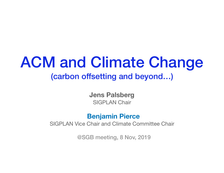 acm and climate change