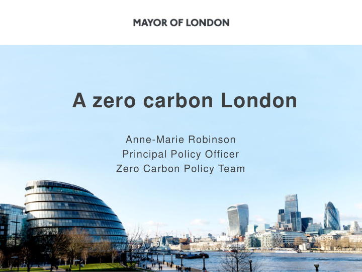 a zero carbon london