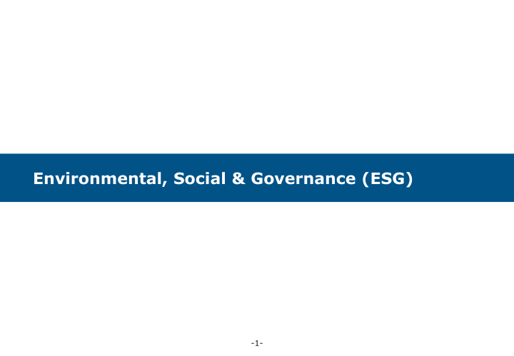 environmental social governance esg
