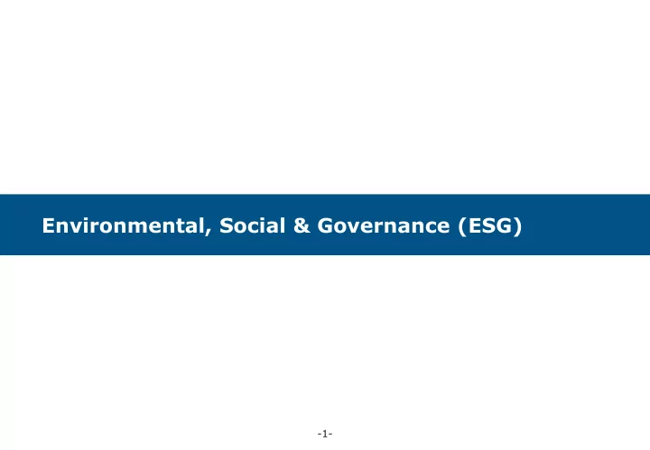 environmental social governance esg