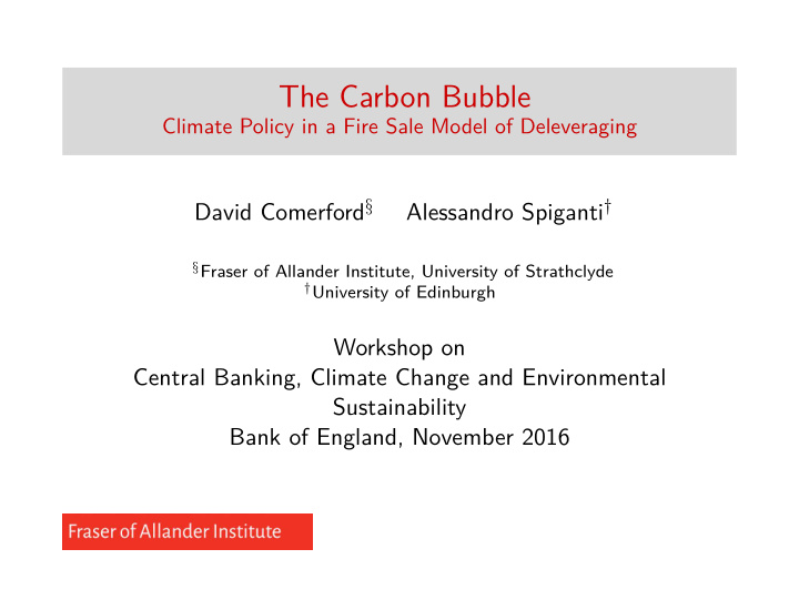 the carbon bubble