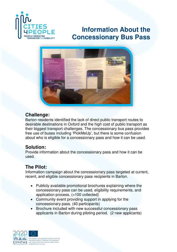 information about the concessionary bus pass