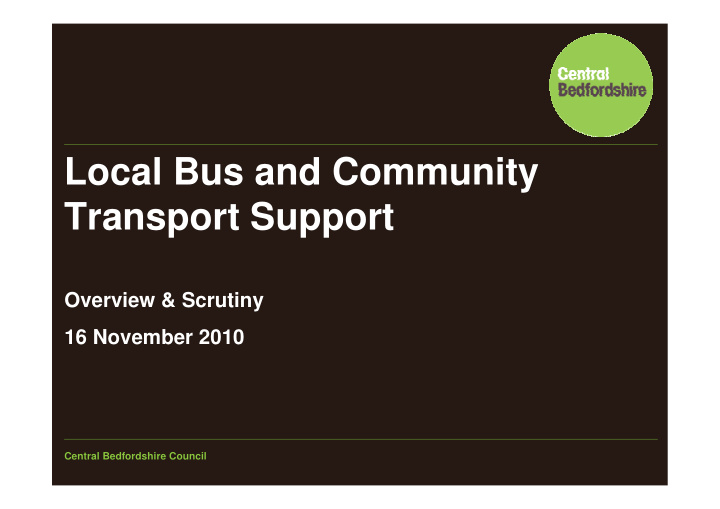 local bus and community transport support