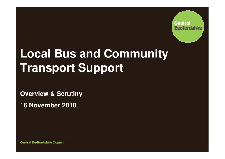local bus and community transport support