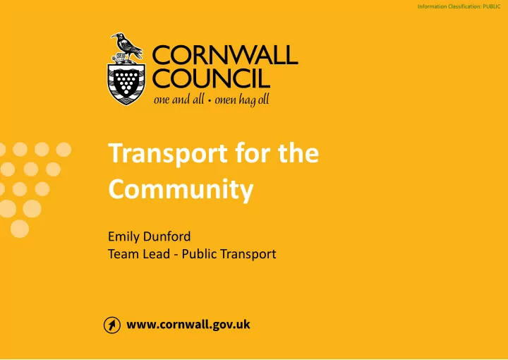 transport for the community