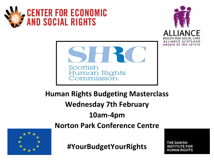human rights budgeting masterclass wednesday 7th february
