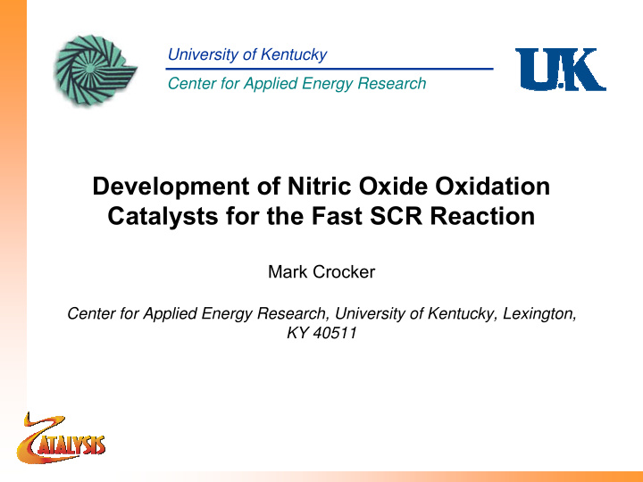 development of nitric oxide oxidation catalysts for the