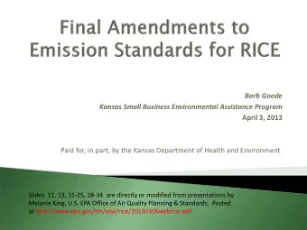 Melanie King, U.S. EPA Office of Air Quality Planning &amp; Standards.  Posted  at
